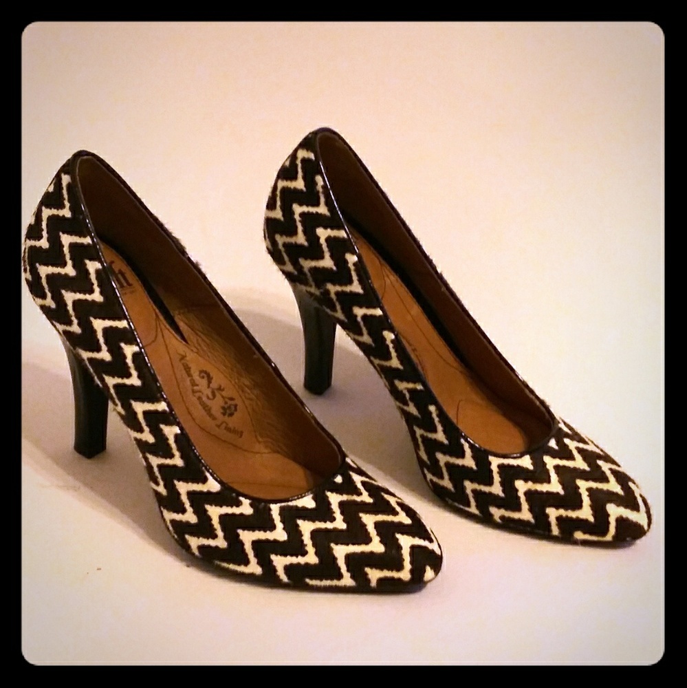 Sofft 1927 Heels Moselle Calf Hair Chevron, 7M